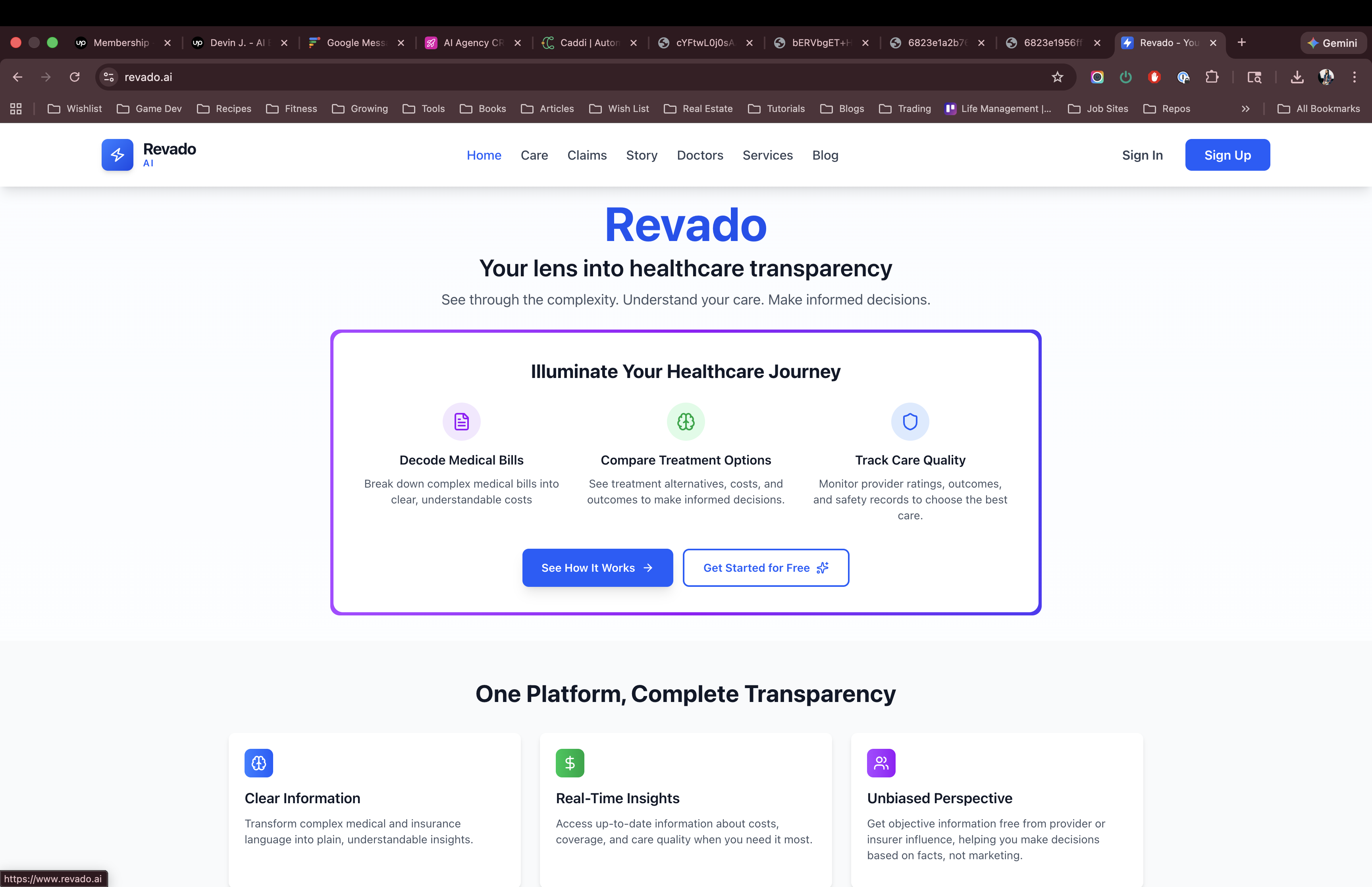 Revado AI healthcare transparency platform